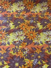 Vintage Wrapping Paper Sheet Retro Floral Print 