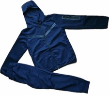 Nike Boy's 2- Piece Cotton Sweatsuit Joggers Zip Up Hoodie Navy L 12/14 