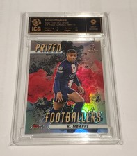 2022-23 Topps Finest Prized Footballers Kylian Mbappe Fusion Red Black SSP 
