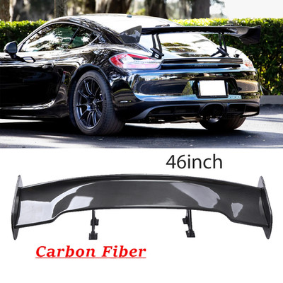 47'' Fiber Rear Trunk Spoiler Wing Adjustable GT-Style For Porsche 981 718 Cayman