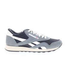 Reebok Classic Nylon Mens Black Suede Lace Up Lifestyle Sneakers Shoes