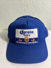 Vintage Corona Extra beer Logo snapback Hat Cap Blue 80s Patch