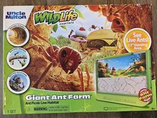 Uncle Milton Giant Ant Farm - Large Viewing Area - Care For Live Ants Open Box