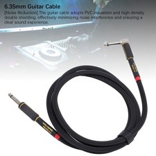 Guitar Cable 6.6FT 1/4 Inch Double Shielding Right Angle To Straight Instrument