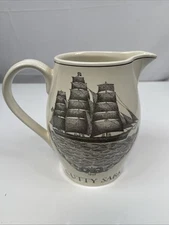 Cutty Sark Scotch Whiskey Ceramic 24 Oz Pitcher Jug Sailing Ship Nautical