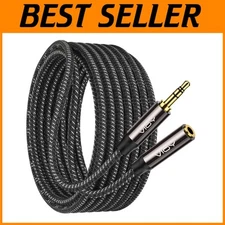 Durable 3.5mm Male to Female Aux Extension Cable - Tangle-Free Audio Connection