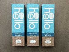 3 hello Antiplaque  Whitening Fluoride Free Toothpaste, Peppermint Exp 7/27