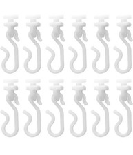 White Shower Curtain  track Hooks and Glider 12 in 1 pack Flexible PLA