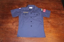 Boy Scouts of America BSA Youth Shirt Blue Medium Sewn Patches Short Sleeve