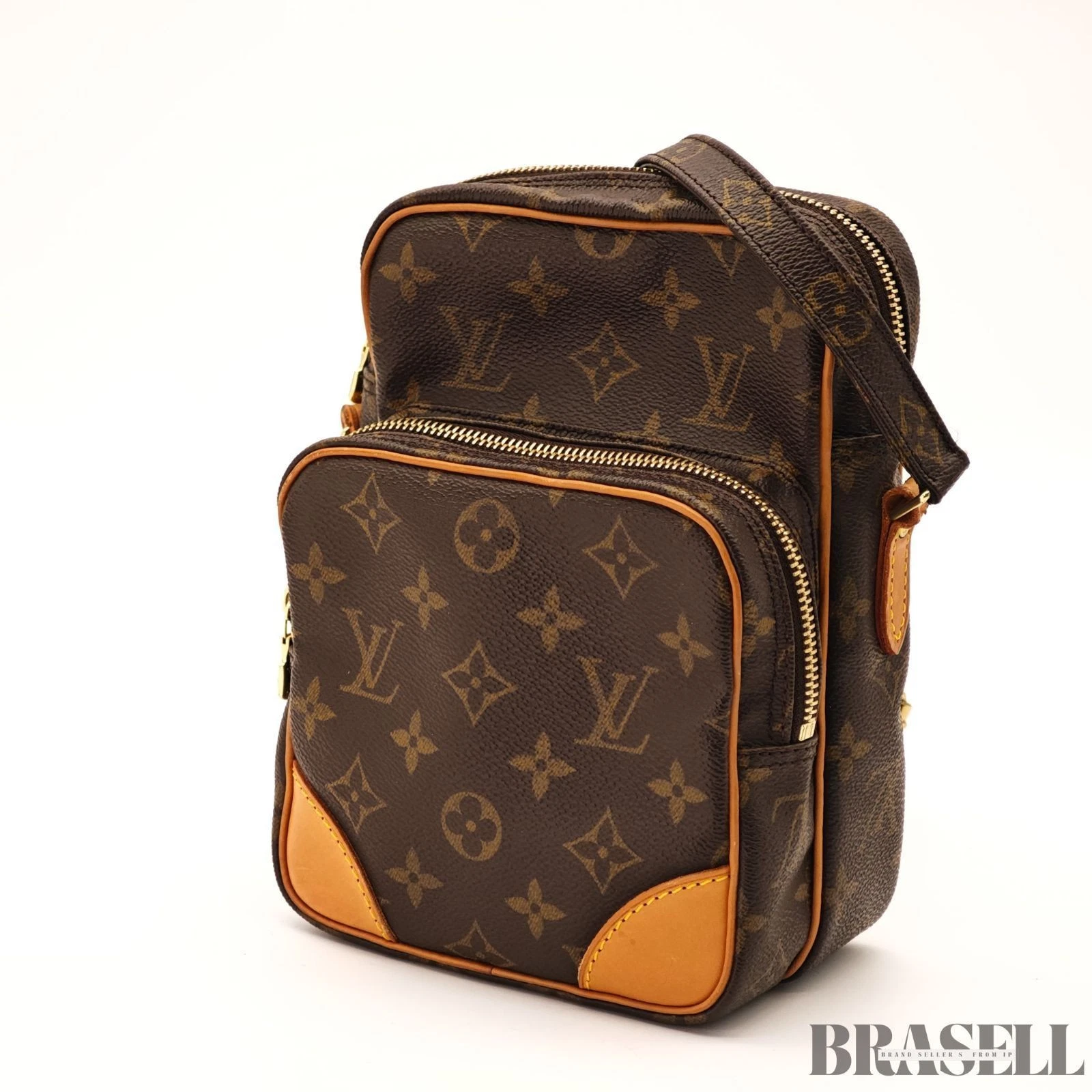 Vuitton — LOUIS VUITTON Amazon Crossbody Shoulder Bag Monogram Leather Brown M45236