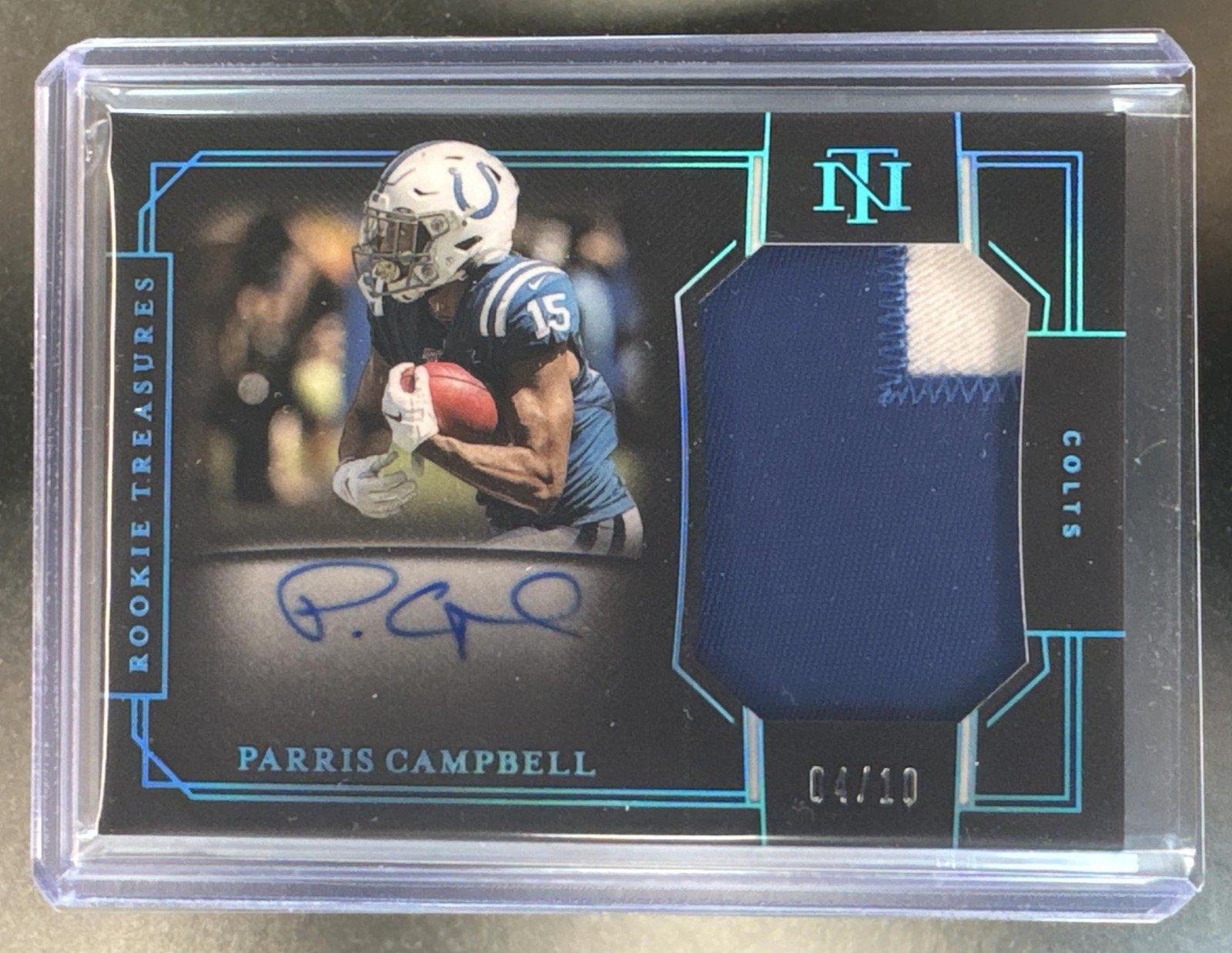 2019 National Treasures Parris Campbell #RTR-PC Rookie RC Patch Auto /10