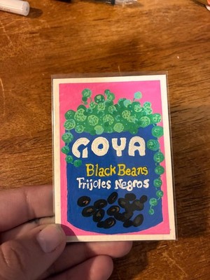 Goya Black Beans ACEO Original Art   2.5'' x 3.5'' Mini Painting