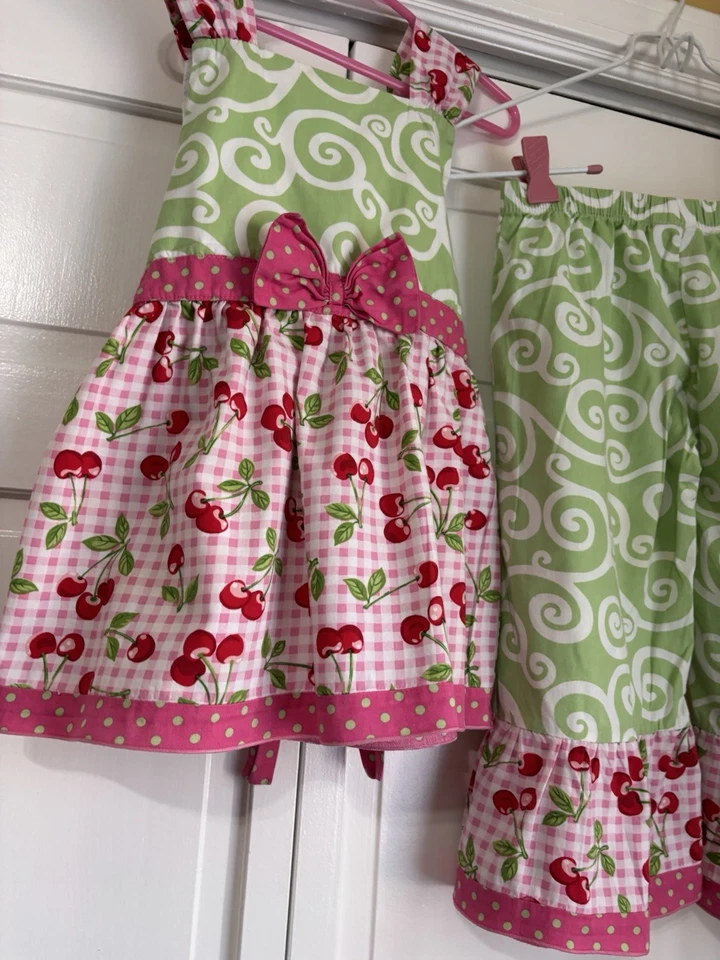 Ann Loren Youth Girls Size 6 - 2 Piece Outfit Ruffle Pants Tunic Top - Image 4 of 4