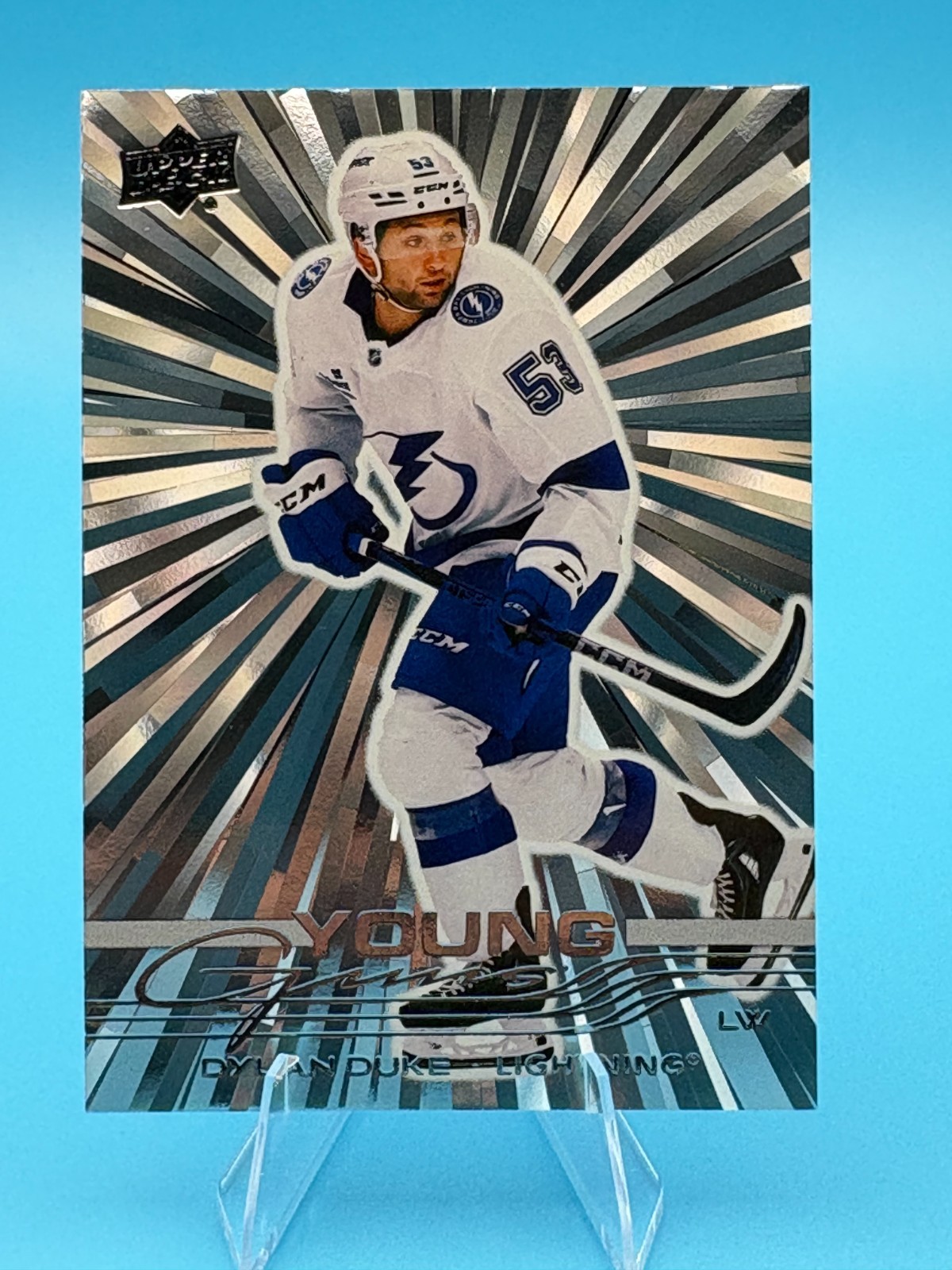 Dylan Duke 2025-26 Upper Deck Series 1 Young Guns Outburst #249 RC TB Lightning
