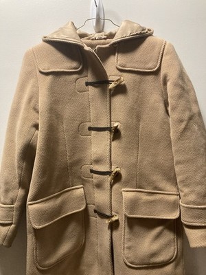 L..L Bean Toggle & Zip Closure Hooded Wool Blend Peacoat Jacket XS Petite Misses