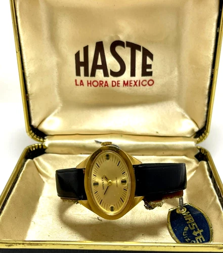 VINTAGE HASTE LADY INCABLOC Cal. AS 1977-2 Ref. 4371 GOLD PLATED 70s, NOS
