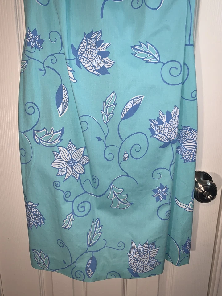 Vestido recto de verano TIBI estampado floral sin mangas vintage etiqueta verde 4 Foto 4 de 4