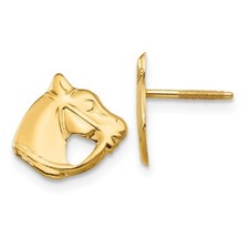 Real 14kt Yellow Gold Madi K Horse Head Earrings