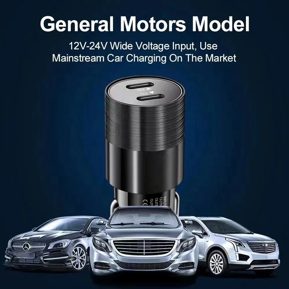 40W Dual USB-C Fast Car Charger Type-C Charger For iPhone/iPad/Samsung Wholesale - Image 3 of 4
