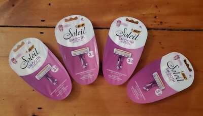 4 BIC SOLEIL SMOOTH LAVENDER SCENTED PACKS (4 RAZORS/PACK) =16 Razors BRAND NEW