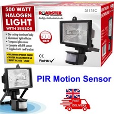 500W HALOGEN Flood LIGHT 180&deg; PIR Motion SENSOR SECURITY OUTDOOR GARDEN ALERT