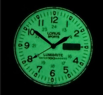 BRAND NEW Mens Lorus Lumibrite Military Style Watch Day Date Best Seller Lovely