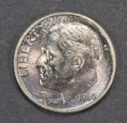 1960 10c Silver Roosevelt Dime - Violet Toning - SKU-M059