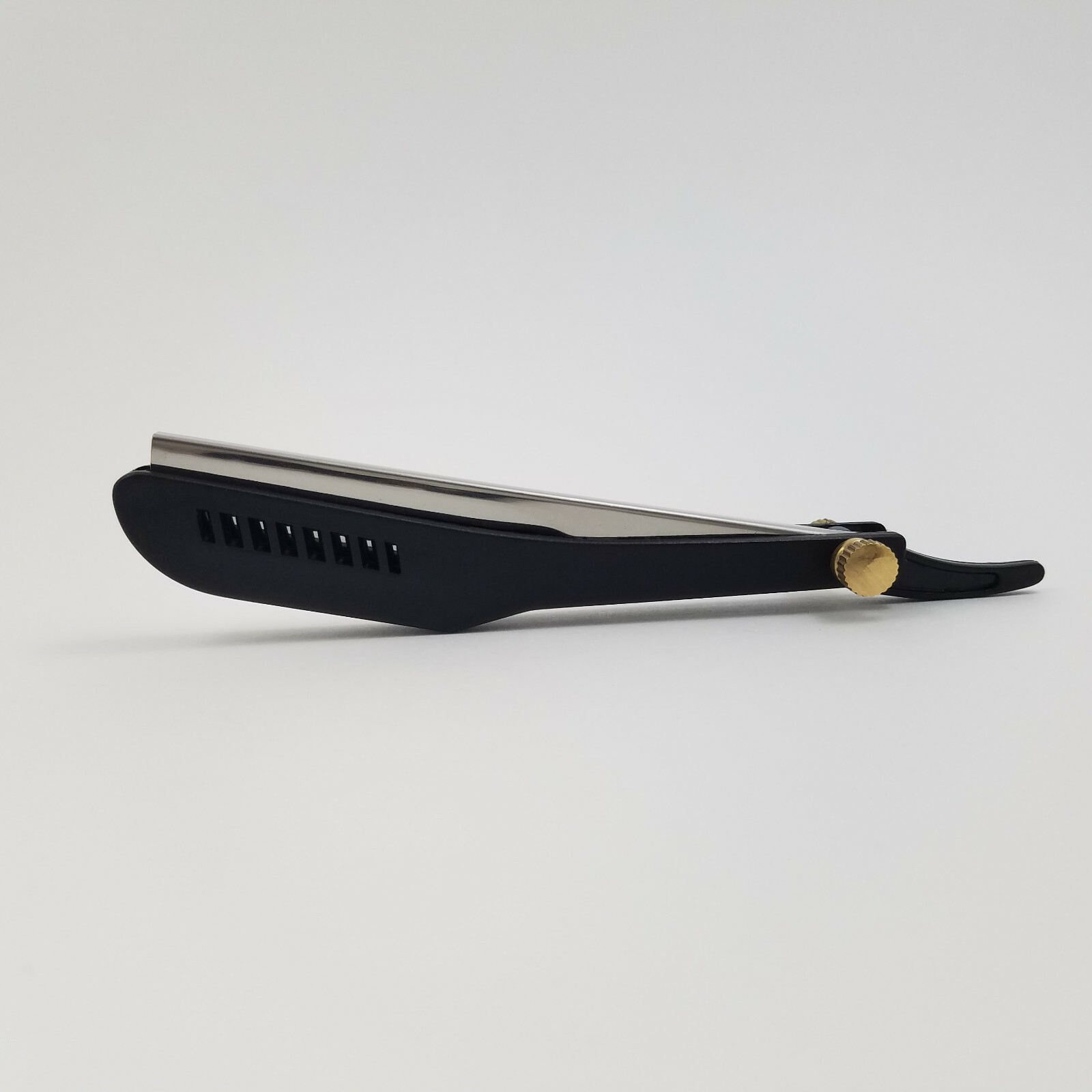 Black Classic Straight Edge Barber Razor Folding Shaving Knife + 10 Blades USA