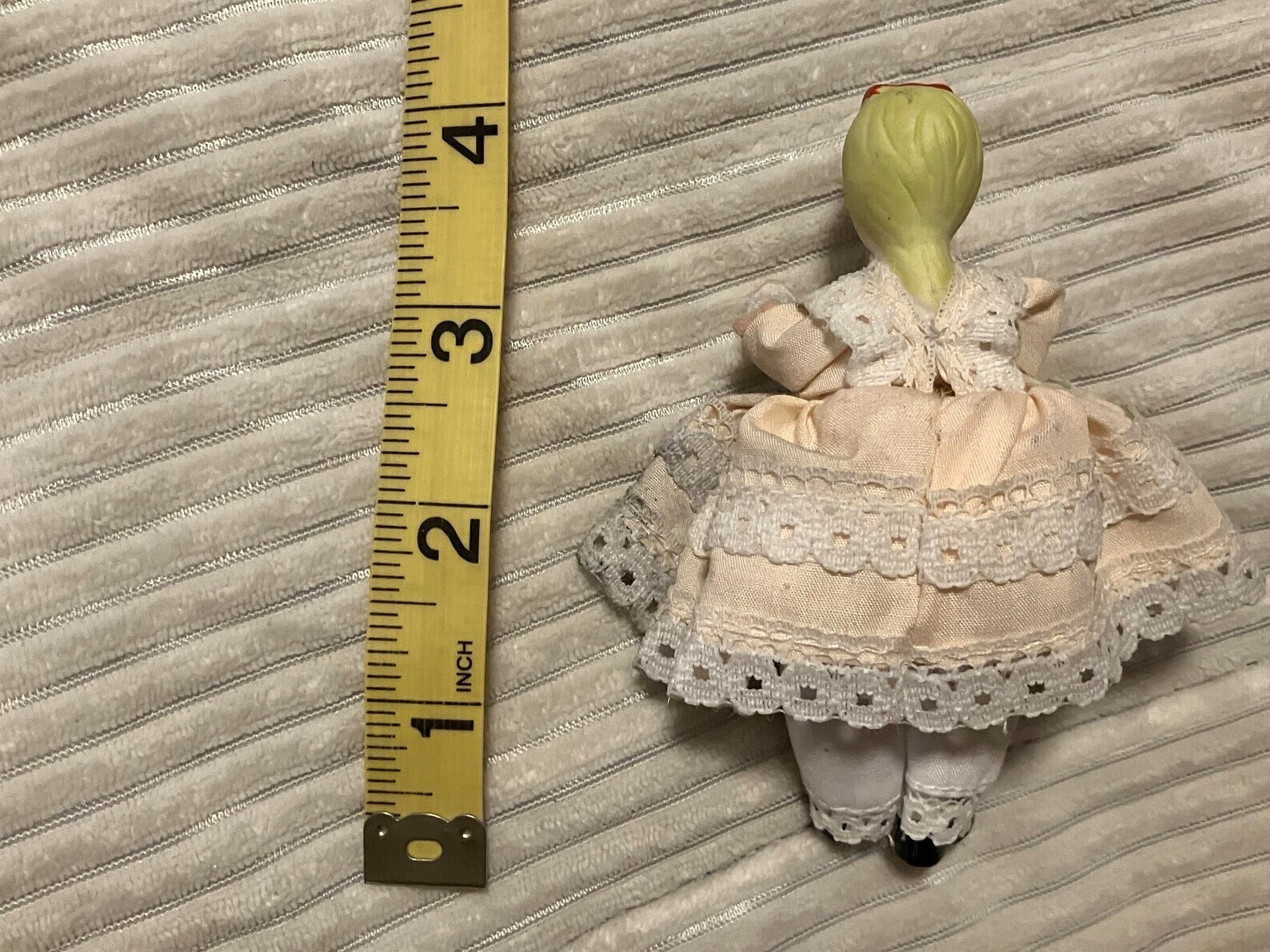 Vintage 4" Artisan Miniature Dollhouse Porcelain Doll Girl 112 Scale