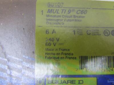 SQUARE D BREAKER MULTI 9 C60 6A