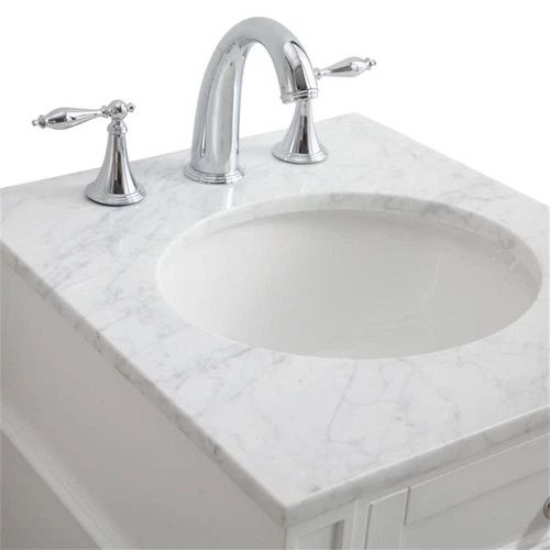 Elegant Decor Park Avenue 18" Single Marble Top Bathroom Vanity in White - Picture 11 of 18
