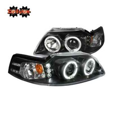 Ford 99-04 Mustang Black Projector Halo Led Headlights Gt Cobra Svt 4.6l Convert Ford 99-04 Mustang Black Projector Halo Led Headlights Gt Cobra Svt 4.6l Convert