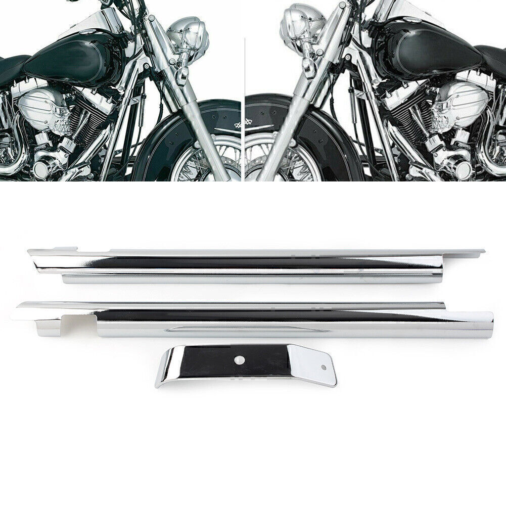 New Frame Cover Front Chrome Down Tube Cover For Harley Softail Fat Boy Twin Cam