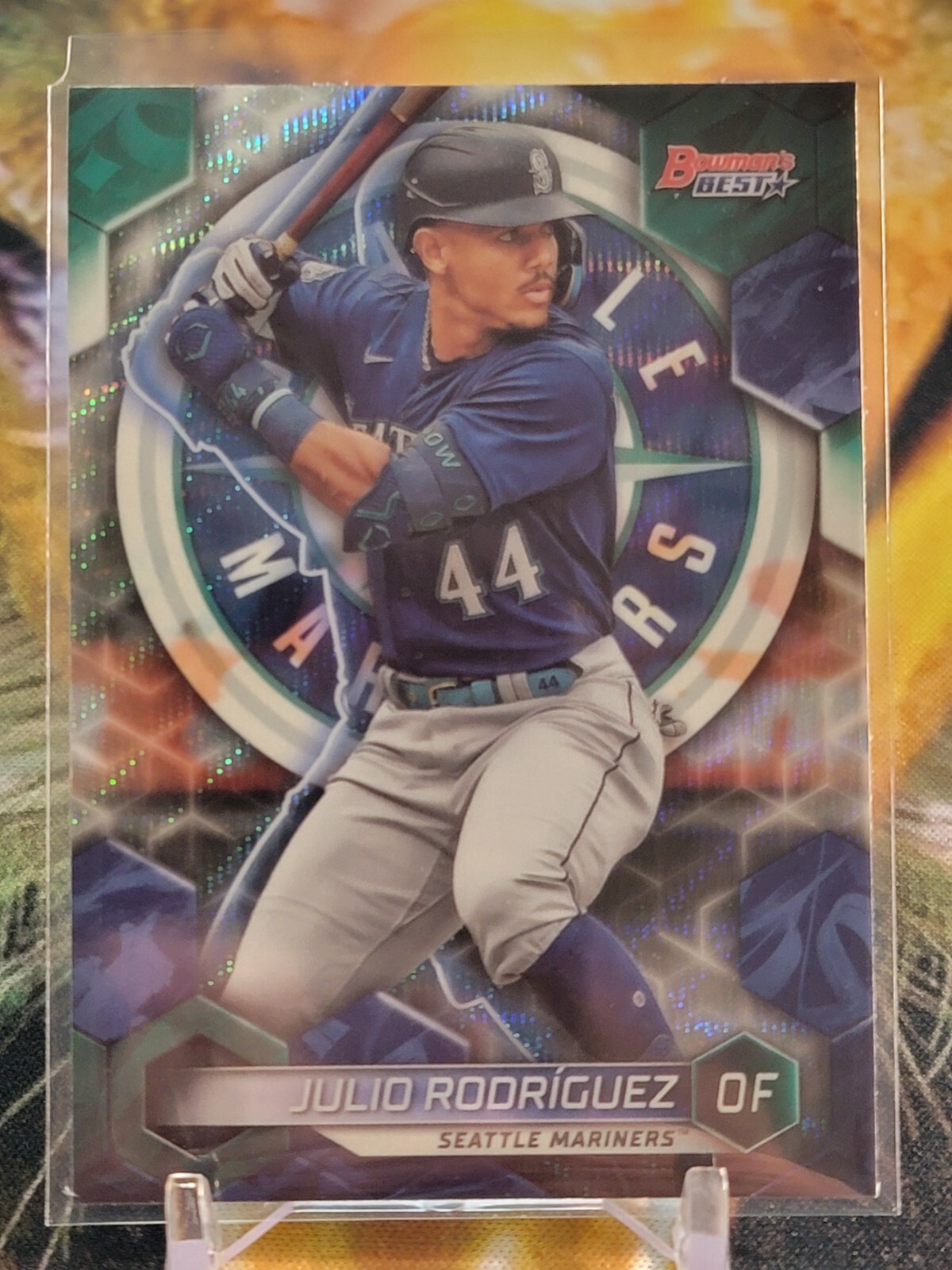 Julio Rodriguez 2023 Bowman's Best WAVE REFRACTOR Seattle Mariners #9