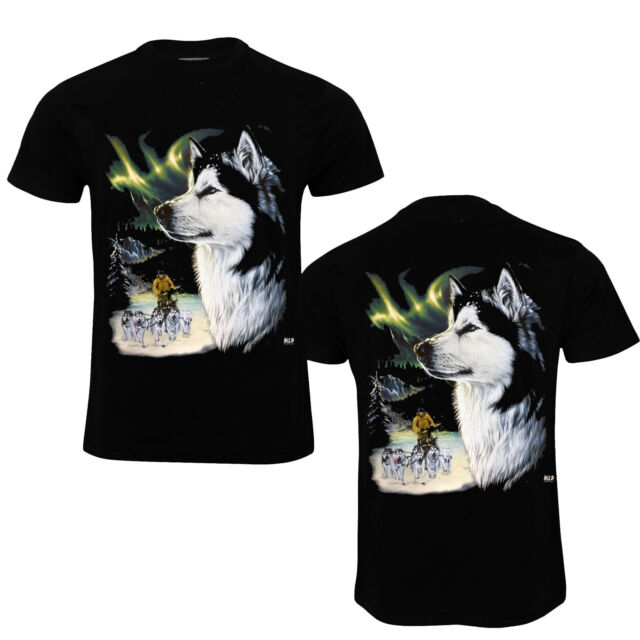 Unisex Short Sleeves Native American WOLF T-Shirt Both Side Print