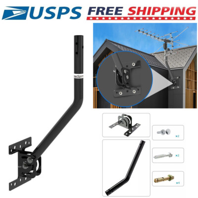Adjustable Outdoor TV Antenna Satellite Dish J Pole Mount Base Bracket