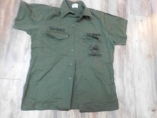 US NAVY SEABEES MANS UTILITY OG 507 SHORT SLEEVE SHIRT SIZE 16.5 x 34