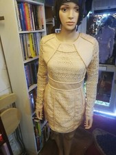 pretty little thing size 8 Cream/peach Lace Dress