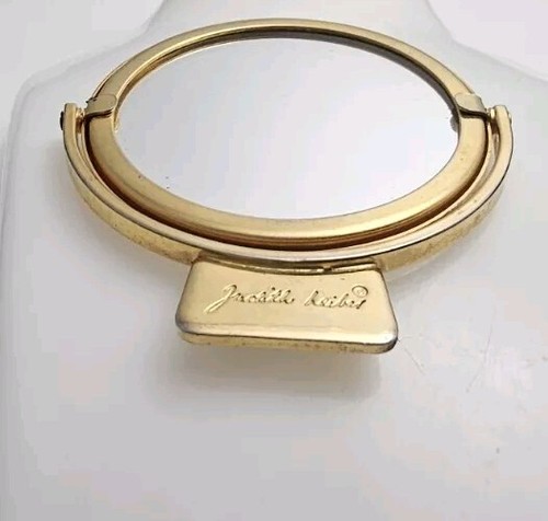 Specchio compatto bifacciale Judith Leiber tono oro vintage - Foto 3 di 16