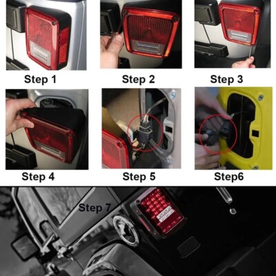 for Jeep Wrangler JK Combo 7 LED Headlights Fog Turn Fender Lamp Tail
