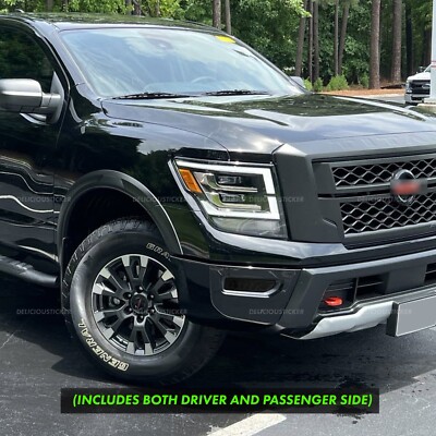 Fits 2020-2024 Nissan Titan Smoke Fog Light Front Overlay Tint