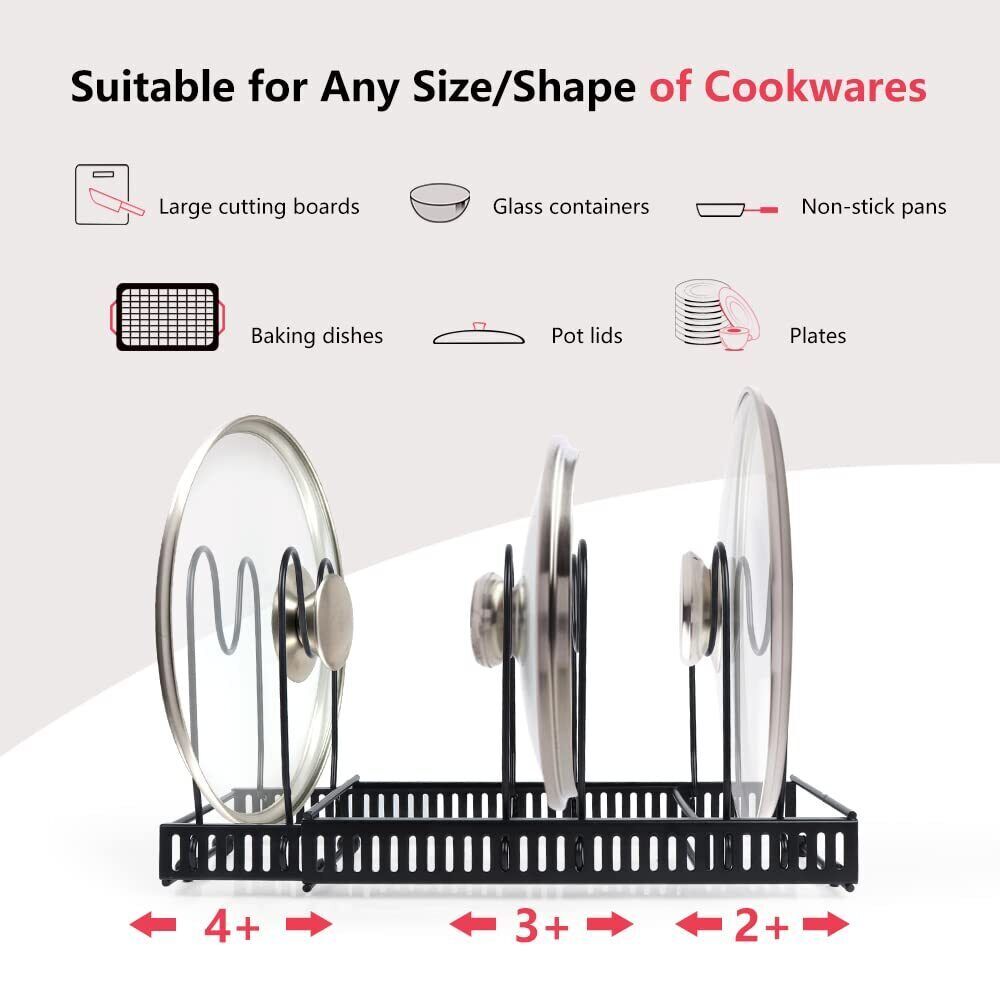 7 Tier Kitchen Pot Frying Pan Storage Rack Organizer Cookware Shelf