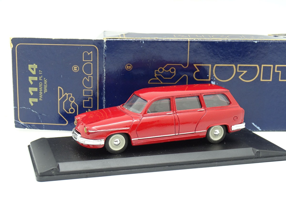 Miniature Eligor Leader CEC 1/43 - Panhard PL17 Cabriolet Rouge Avec Personnage, Occasion