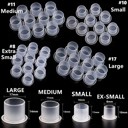 100,200,300,400,500,1000 Pcs Tattoo Ink Pigment Cups Tattoo Ink Caps Flat Bottom - product listing photo