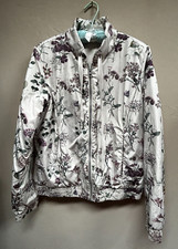 Ilse Jacobsen Womens Bloom01 Floral Print Zip Up Insulated Bomber Jacket Size 10