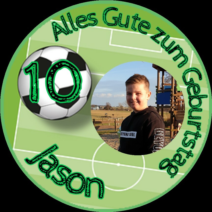 Tortenaufleger essbar Fondant rund 20cm durchmesser Geburtstag Fußball Jungs