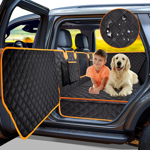 Dog Car Seat Cover for Back Seat, Hard Bottom Car Seat Cover for Dogs