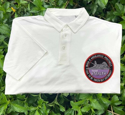Lockheed f 117 nighthawk stealth fighter team embroidered patch polo shirt