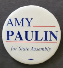 2001 Amy Pauline NY State Assembly Amy's Army 88th. Campaign Pinback Vintage 2"