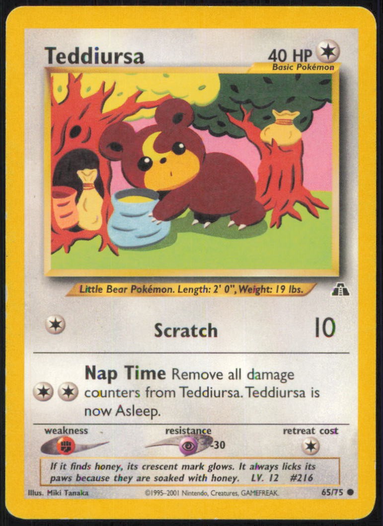 TEDDIURSA 65/75 COMMON NEO DISCOVERY POKEMON UNLIMITED MODERATELY PLAYED